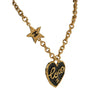 Chanel Gold Plated Enamel Coco Heart Star Pendant Necklace Secondhand