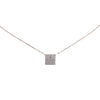 Gucci Sterling Silver Square Plate Logo Pendant Necklace Secondhand