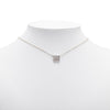 Gucci Sterling Silver Square Plate Logo Pendant Necklace Secondhand