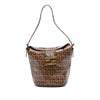 Fendi Zucchino Crystal Double Flap Bucket Bag Secondhand