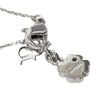 Dior Brass and Strass Double Pendant Charm Necklace Secondhand