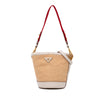 Prada City Calf Trimmed Paglia Bucket Bag Secondhand