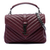 Saint Laurent Medium Chevron Sheepskin Monogram College Satchel Secondhand