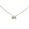 Chanel Silver Plated CC and Heart Rhinestone Pendant Necklace Secondhand