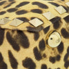 Valentino Small Leopard Printed Canvas Rockstud Trapeze Satchel Secondhand