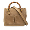 Secondhand Gucci Mini Suede Bamboo Satchel
