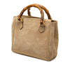 Secondhand Gucci Mini Suede Bamboo Satchel
