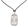 Bvlgari Sterling Silver and Leather Parentesi Pendant Necklace Secondhand