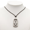Bvlgari Sterling Silver and Leather Parentesi Pendant Necklace Secondhand