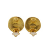 Chanel CC Gold Plated Round Clip On Earrings Secondhand