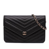 Secondhand Chanel Goatskin Chevron Statement Wallet On Chain
