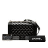 Chanel Old Medium Quilted Patent Acrylic Boy Flap Secondhand