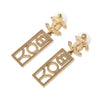Chanel CC Brass Strass Boy Swing Push Back Earrings Secondhand