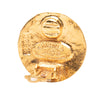 Chanel CC Gold Plated Round Clip On Earrings Secondhand