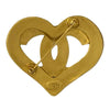 Chanel CC Gold Plated Heart Brooch Secondhand
