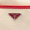 Prada Studded Leather Trimmed Canvas Front Pocket Tote Secondhand