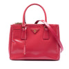 Prada Small Saffiano Vernice Galleria Double Zip Satchel Secondhand