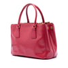 Prada Small Saffiano Vernice Galleria Double Zip Satchel Secondhand