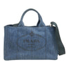 Prada Denim Canapa Logo Satchel Secondhand