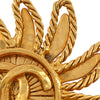 Chanel CC Gold Plated Sun Motif Brooch Secondhand
