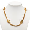Chanel CC Gold Plated Crown Medallion Station Necklace Secondhand
