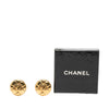 Chanel CC Gold Plated Quilted Round Clip On Earrings Secondhand