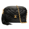 Chanel CC Chevron Lambskin Tassel Chain Camera Bag Secondhand