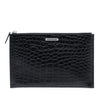 Saint Laurent Croc Embossed Leather Clutch Secondhand