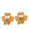 Chanel CC Gold Plated Enamel Clover Clip On Earrings Secondhand