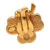 Chanel CC Gold Plated Enamel Clover Clip On Earrings Secondhand