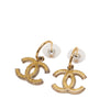 Chanel CC Gold Plated Enamel Drop Push Back Earrings Secondhand