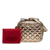 Valentino Metallic Wrinkled Lambskin Rockstud Spike Double Zip Camera Bag Secondhand