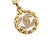 Chanel CC Gold Plated Strass Round Pendant Necklace Secondhand