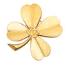 Chanel CC Brushed Gold Plated Four Leaf Clover Brooch Secondhand