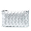 Bottega Veneta Metallic Leather Intrecciato Clutch Secondhand