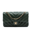 Chanel Medium Classic Chevron Calfskin Pleated Double Flap Secondhand