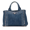 Prada Small Denim Canapa Bijoux Satchel Secondhand
