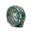 Chanel PVC and Metallic Lambskin CC Filigree Round Clutch with Chain Secondhand