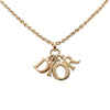 Dior Gold Plated Logo Pendant Necklace Secondhand