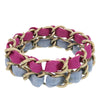 Chanel CC Brass and Fabric Woven Double Bracelet Secondhand