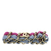 Chanel CC Brass and Fabric Woven Double Bracelet Secondhand
