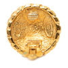 Chanel CC Gold Plated Sunburst Round Clip On Earrings Secondhand