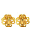 Secondhand Chanel Gold Plated CC Flower Clip On Earrings