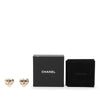 Chanel CC Gold Plated Turnlock Heart Bullet Back Earrings Secondhand