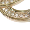 Chanel CC Gold Plated Rhinestone Brooch Secondhand