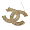 Chanel CC Gold Plated Rhinestone Brooch Secondhand