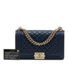 Chanel Old Medium Quilted Lambskin Boy Flap Secondhand