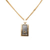 Dior Gold Plated Enamel Logo Pendant Necklace Secondhand