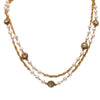 Chanel Gold Plated Rhinestone Faux Pearl Chain Long Necklace Secondhand