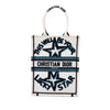 Dior Embroidered Canvas Lucky Star Vertical Book Tote Secondhand